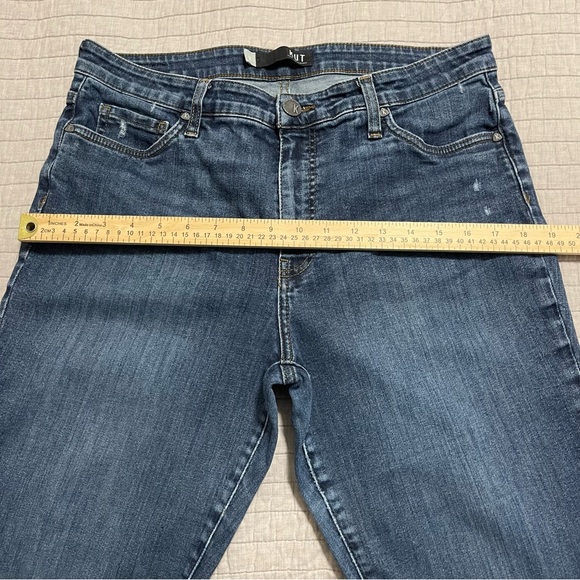 Kut From the Kloth Reese High Rise Fab AB Ankle Straight Raw Hew Jeans Size 12 - Picture 7 of 11
